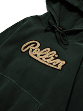 Load image into Gallery viewer, Rollin “ Speckle Chenille Patch” Hoodie (Forest Green )