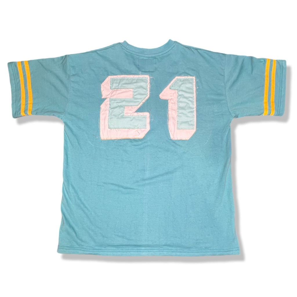 Rollin” Distressed Embroidery Shirt (Turquoise)