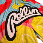 Rollin” Distressed Embroidery Mesh Shorts (Turquoise)