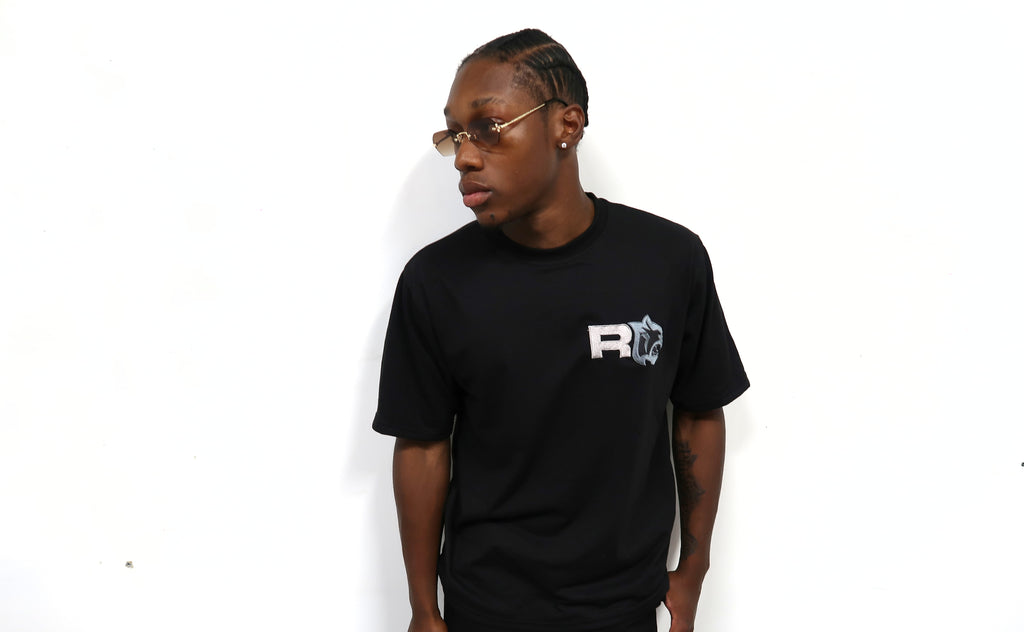 Rollin Panther Appliqué Shirt (Black)