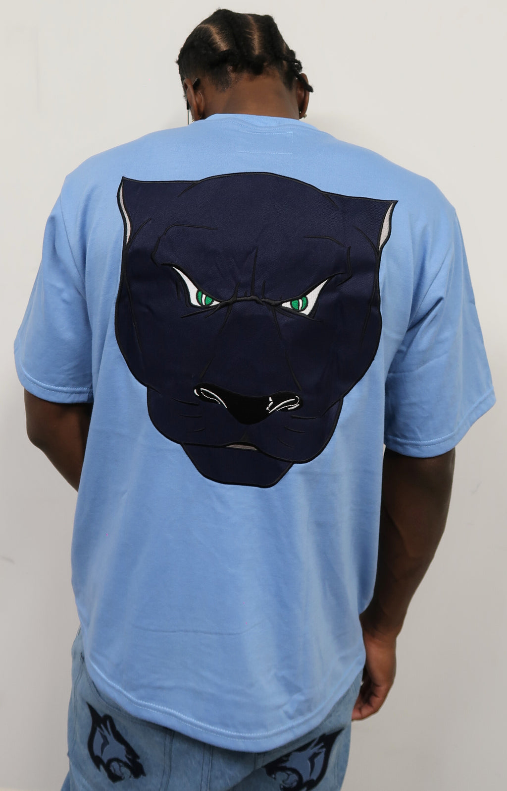 Rollin Panther Appliqué Shirt (Blue)
