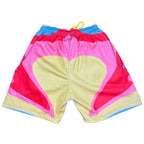 Rollin” Distressed Embroidery Mesh Shorts (Turquoise)