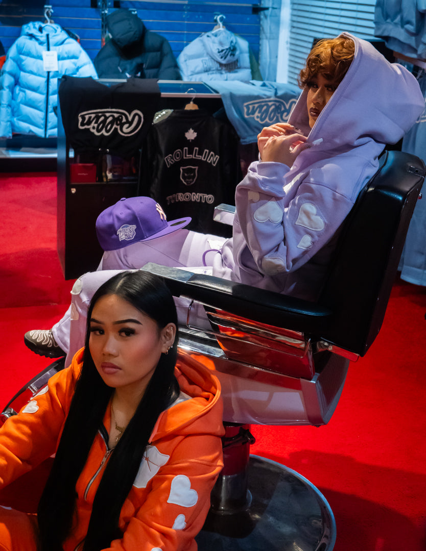 Rollin” Peach Panther Distressed SweatSuit