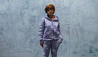 Rollin” Female Panther Distressed SweatSuit (Pastel Purple)