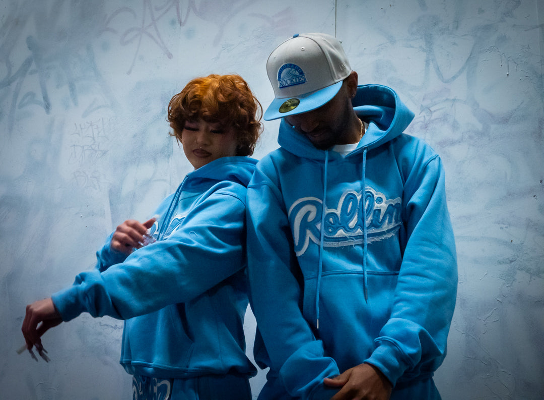 Rollin” OG Distressed SweatSuit (Baby Blue)