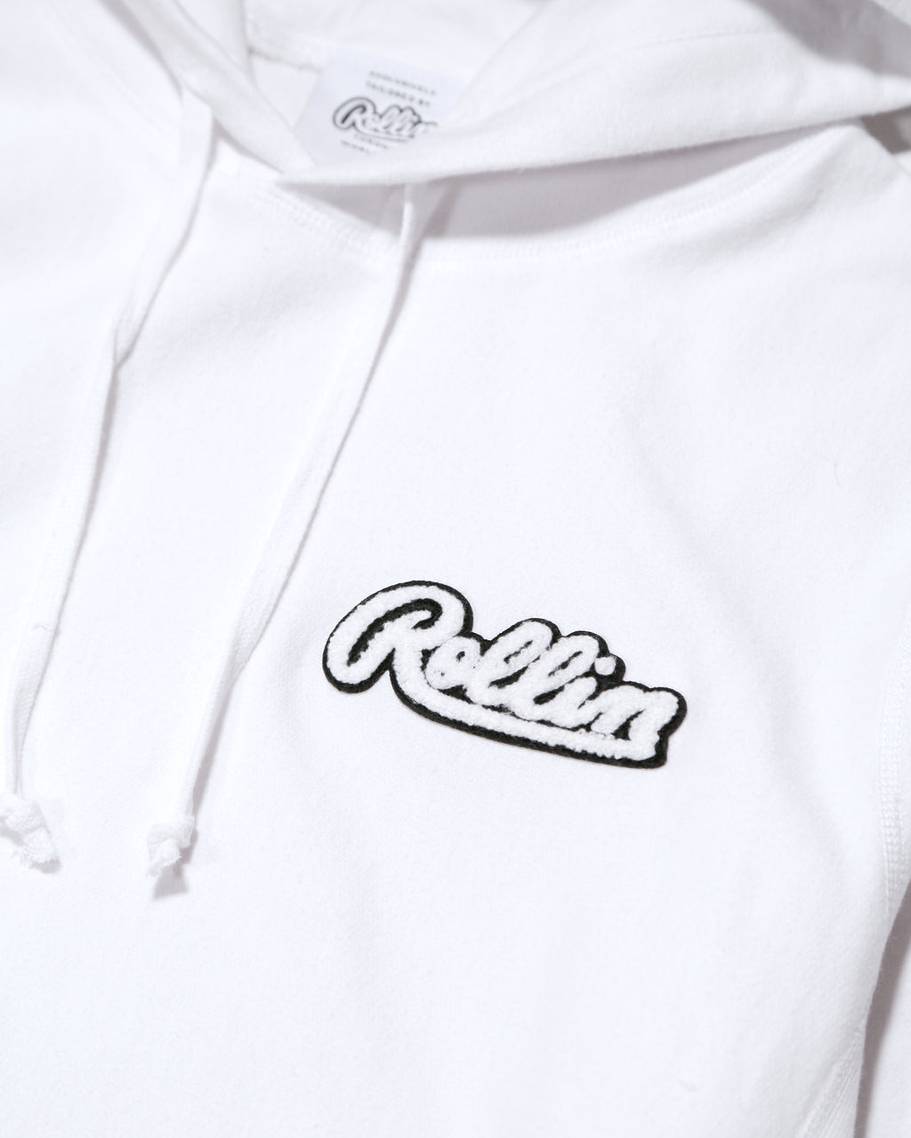 Rollin “ Clear Chenille Patch ” Light Fleece Hoodie (White)