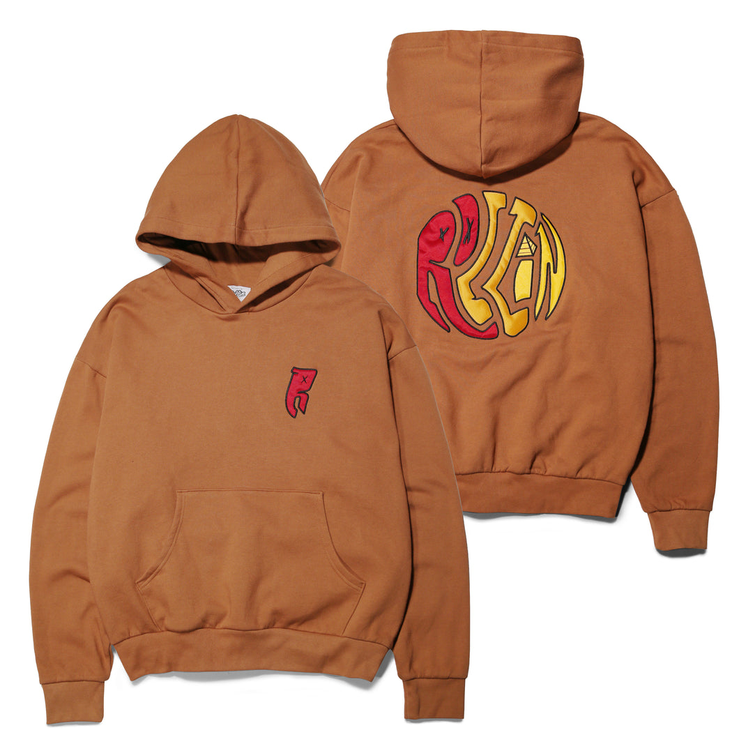 Rollin” Pyramid” Loose Fleece Hoodie
(Light Brown)