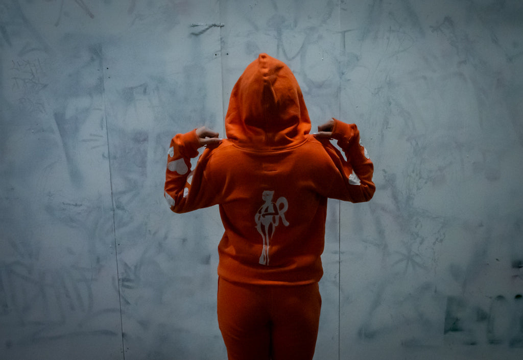 Rollin” Peach Panther Distressed SweatSuit