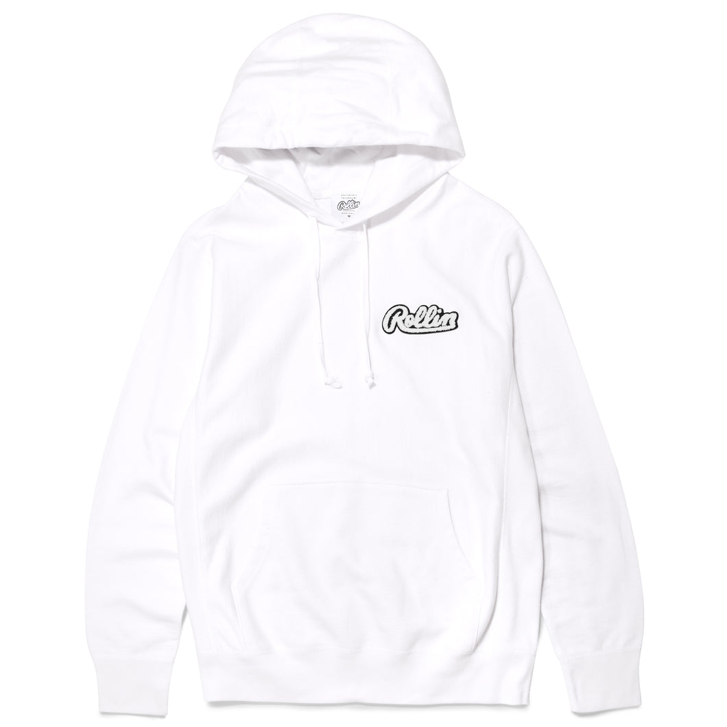 Rollin “ Clear Chenille Patch ” Light Fleece Hoodie (White)