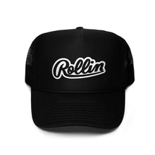 Load image into Gallery viewer, Rollin” Trucker Hat Triple Black
