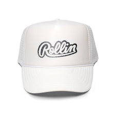 Load image into Gallery viewer, Rollin Trucker Hat White/Silver
