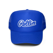 Load image into Gallery viewer, Rollin” Trucker Hat Royal Blue
