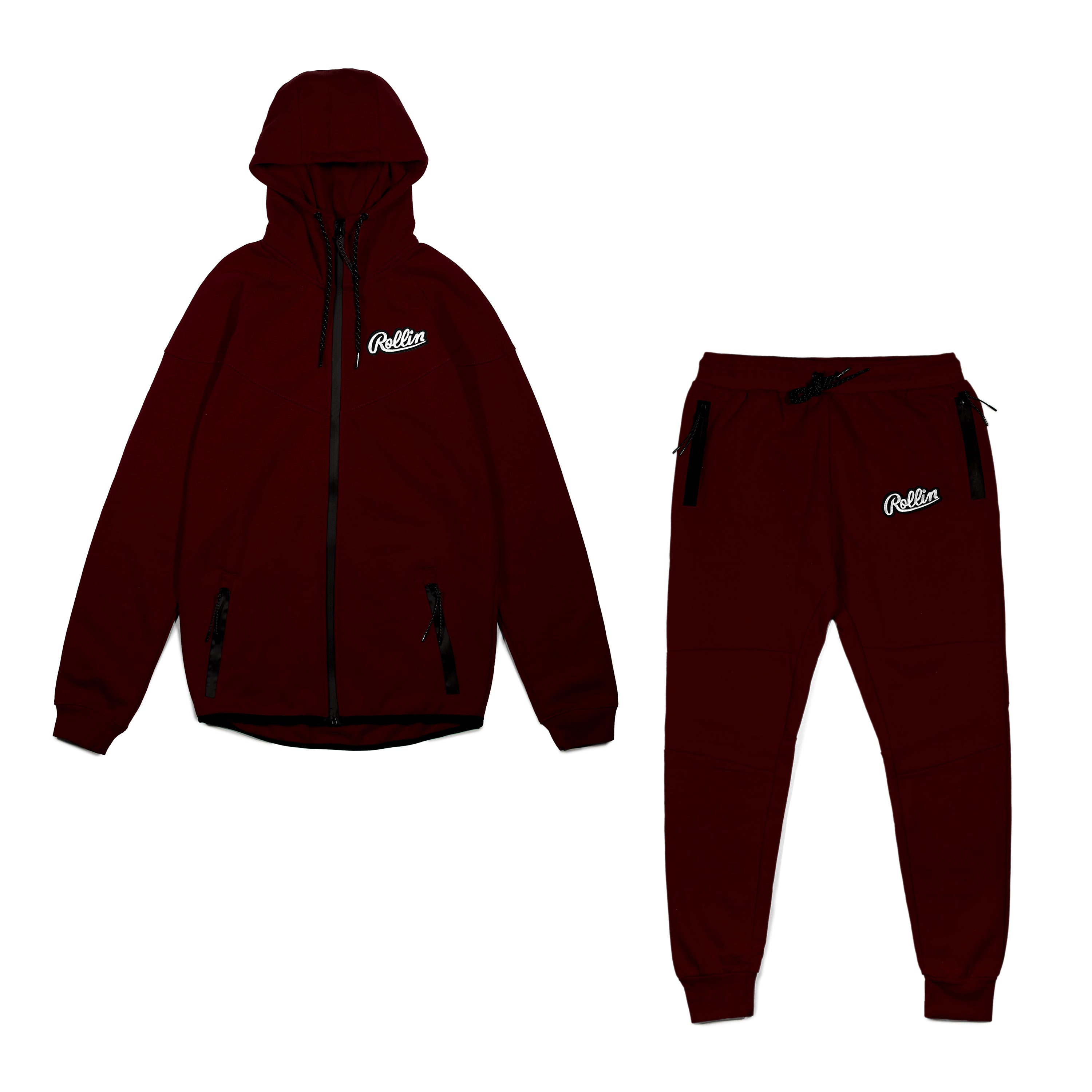 Rollin "Script" Tech Tracksuit (Burgundy)
