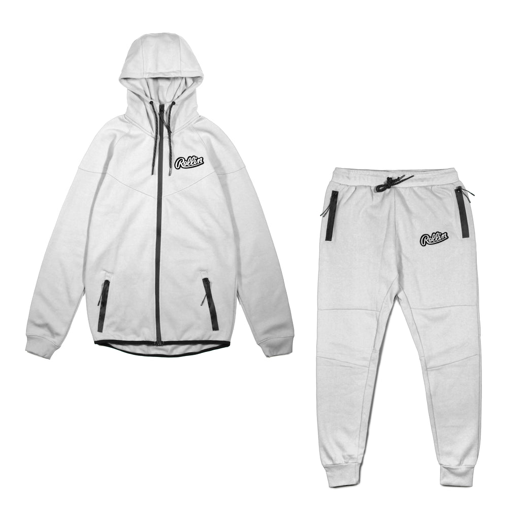 Rollin "Script" Tech Tracksuit (White)