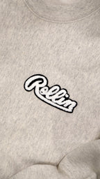 Rollin” Clear Chenille Patch Heavy Fleece Pant (Heather Grey)