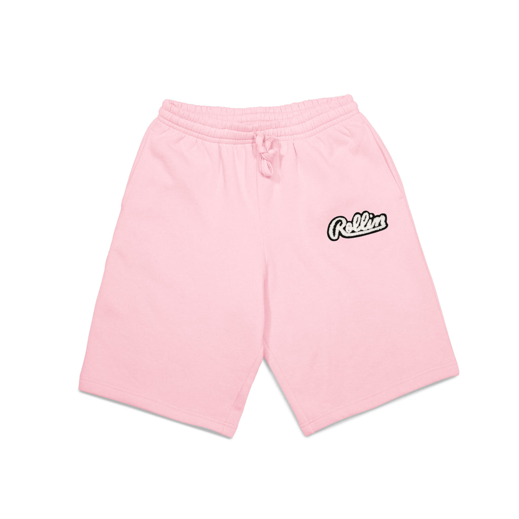 Rollin “ Clear Chenille Patch ” Heavy Fleece Shorts (Summer Pink)
