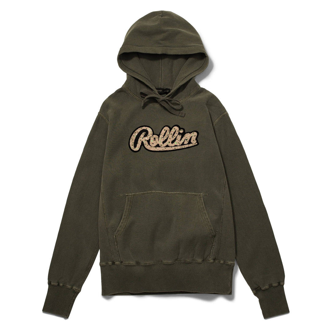 Rollin “ Speckle Chenille Patch” Hoodie (Olive Sand)