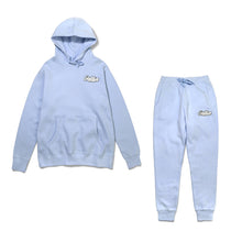 Load image into Gallery viewer, Rollin “ Clear Chenille Patch ” Heavy Fleece Sweatsuit  (Baby Blue)
